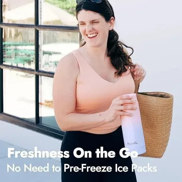 Papablic Vacuum Insulated Breastmilk Cooler Bottle, 20oz Stainless Steel Violet - Picture 6 of 6